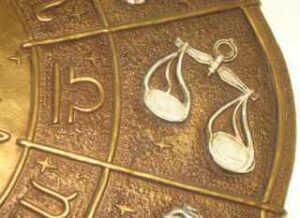 Libra scales wirh symbol gold vintage