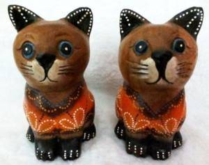 Wooden Cat Twins