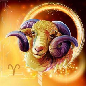 aries ram purple horns