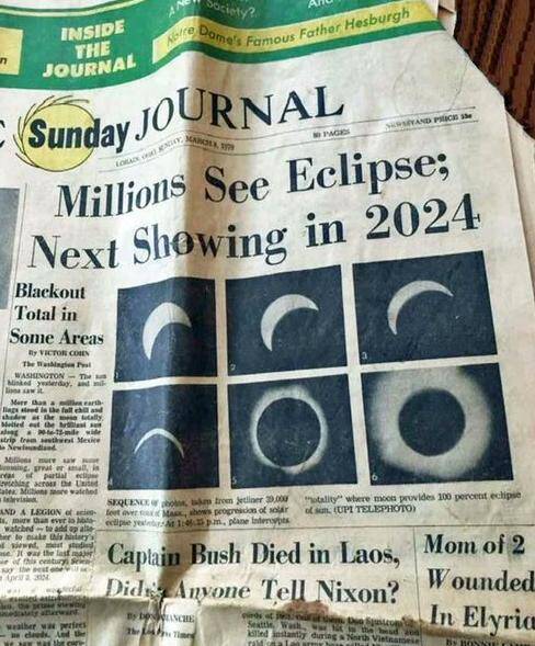 1970 article about 2024 eclipse